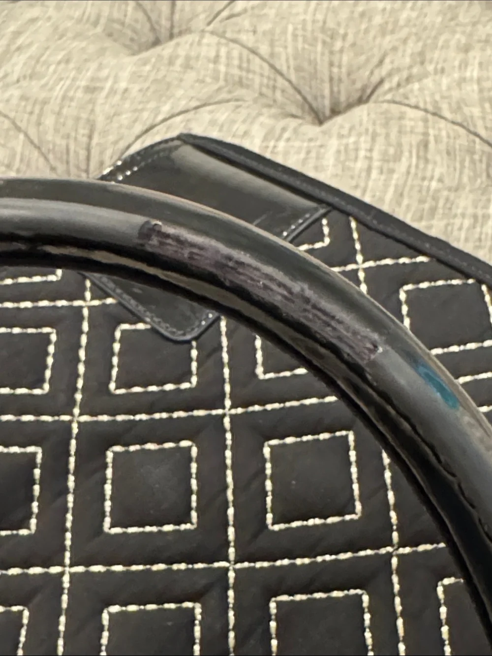 Tory Burch Bag Ella Quilted Black Large Nylon Tote Rare